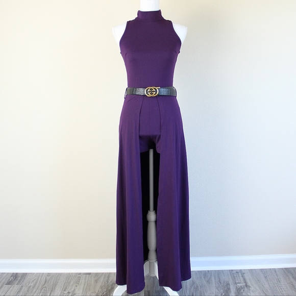 VENUS Pants - VENUS Mock Neck Romper, Dark Purple/Plum, NWOT